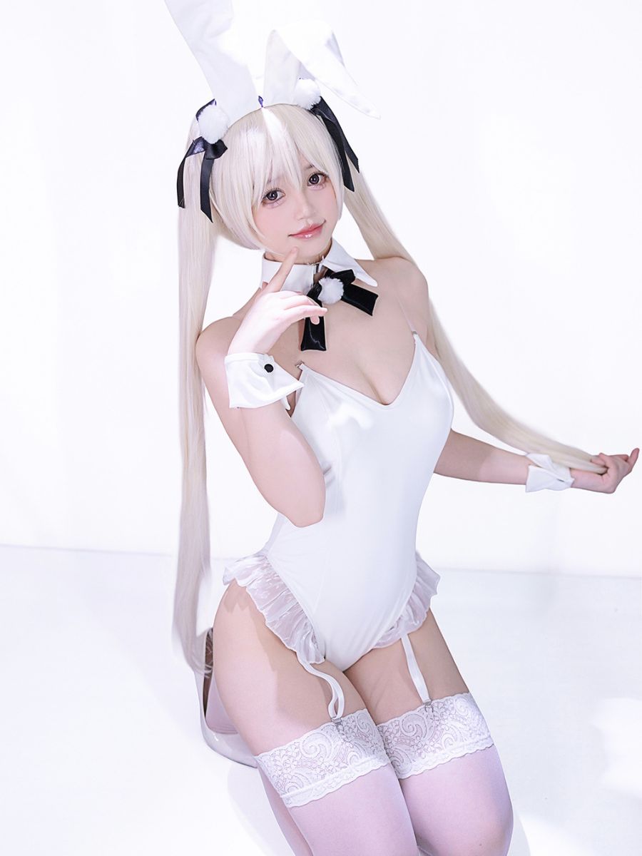 White Bunny Girl Cosplay Bodysuit - Cute Anime Rabbit Outfit blesssafe
