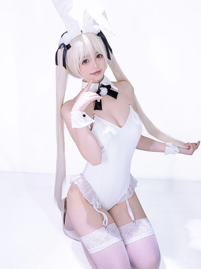 White Bunny Girl Cosplay Bodysuit - Cute Anime Rabbit Outfit blesssafe