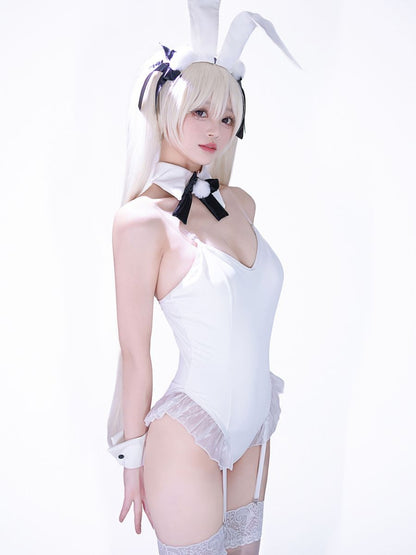 White Bunny Girl Cosplay Bodysuit - Cute Anime Rabbit Outfit blesssafe