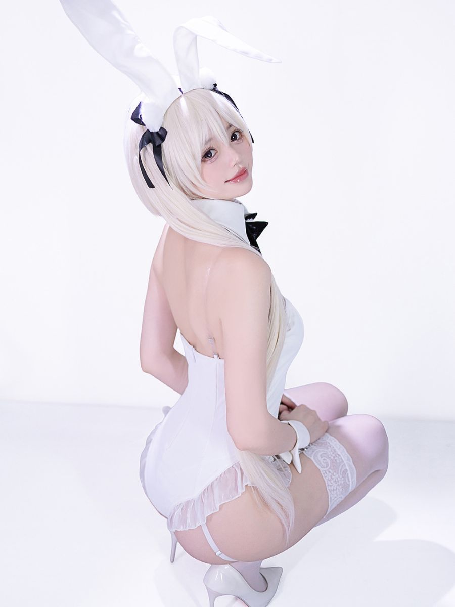 White Bunny Girl Cosplay Bodysuit - Cute Anime Rabbit Outfit blesssafe