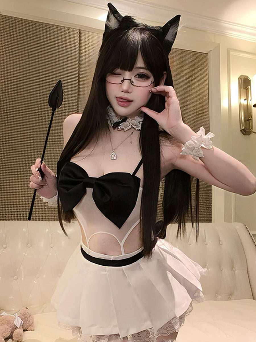 White Neko Cat Girl Cosplay Set blesssafe