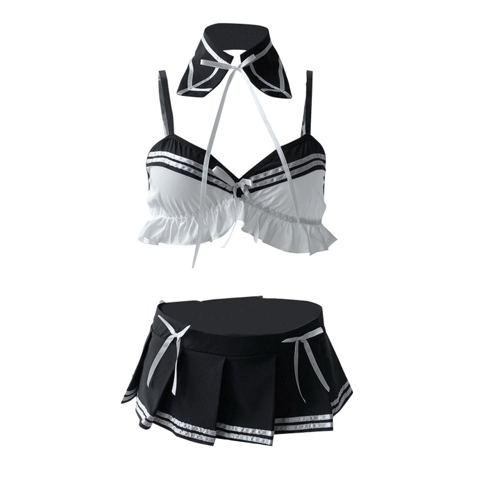 Classic Japanese Bra and Skirt Set - Cute Anime Underwear Uniform Blesssafe
